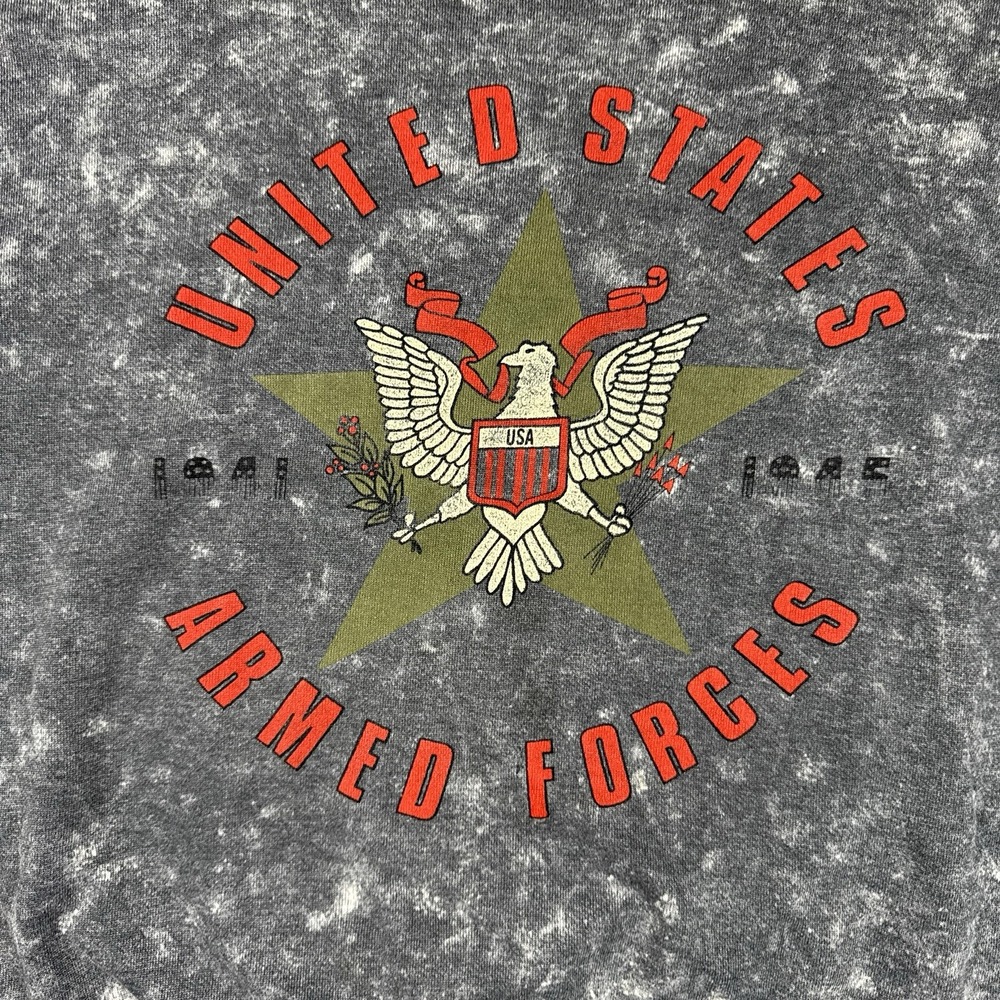 Vintage United States Armed Forcs USMC Army Sweatshirt XL Military Acid Wash - Picture 2 of 16
